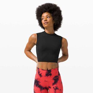 Lululemon Black Sweat Intention Tank Cropped Top size 4